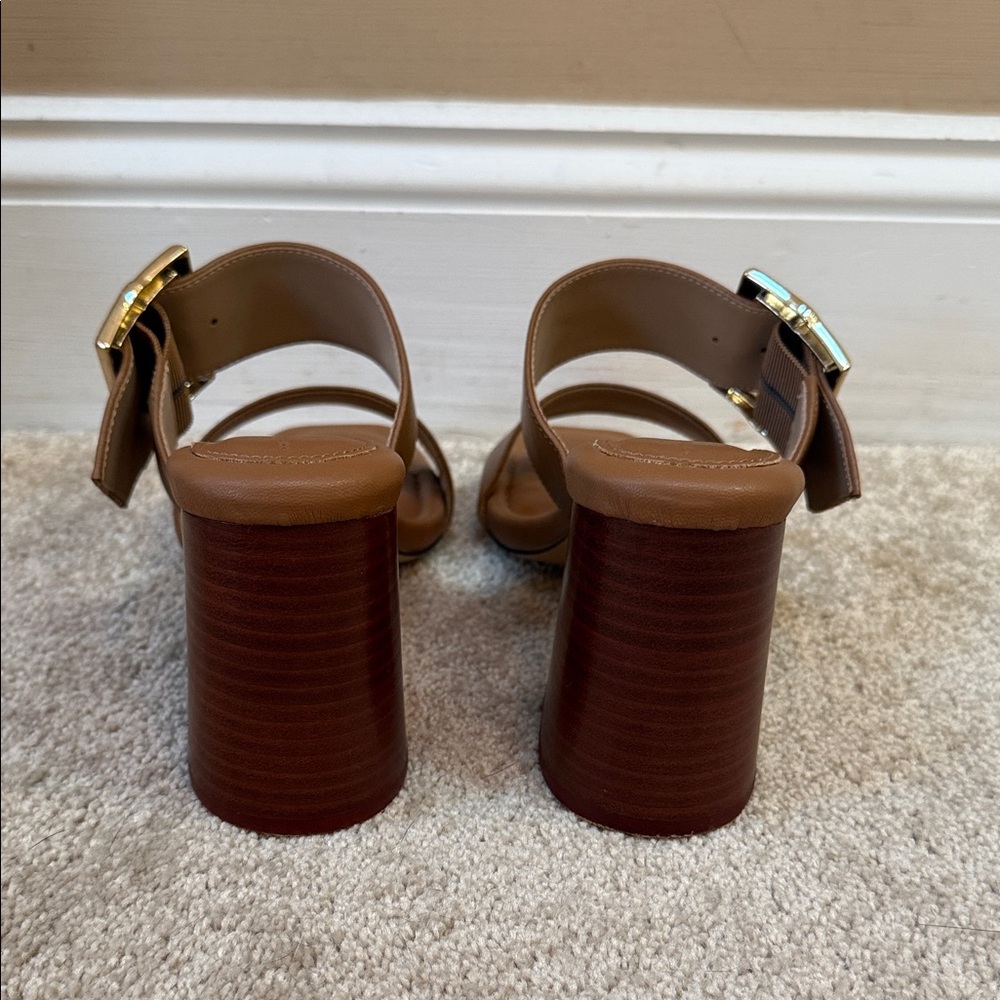 White House Black Market Tan Leather Mules - Picture 3 of 5